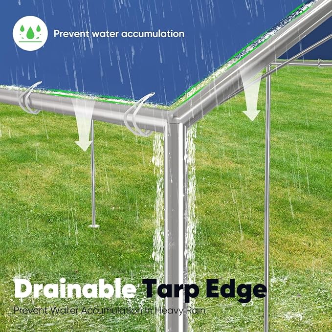 Quictent 10x20 ft Heavy Duty Car Canopy Galvanized Frame Carport Outdoor Party