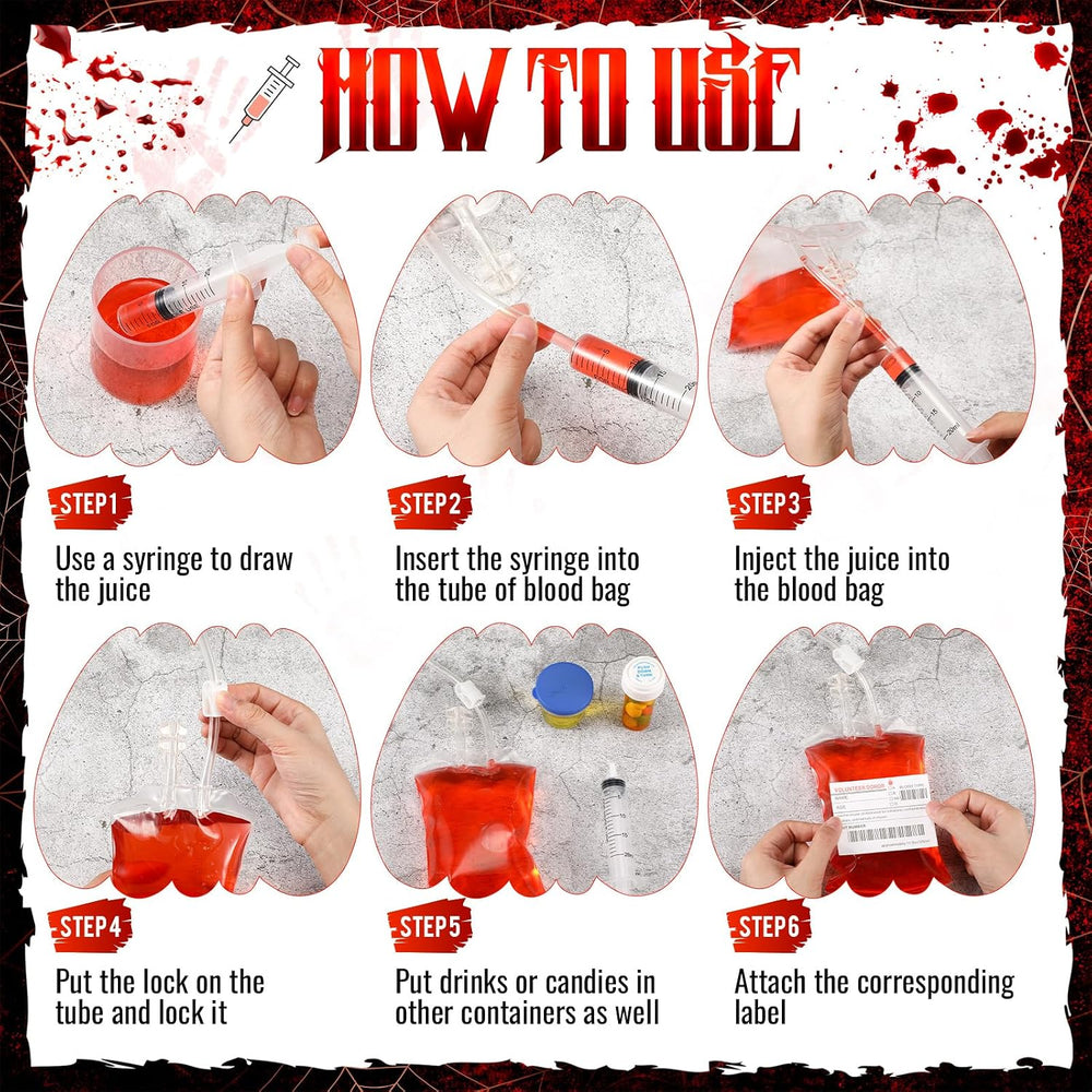 84 Pcs Halloween Blood Bags Party Supplies Decoration