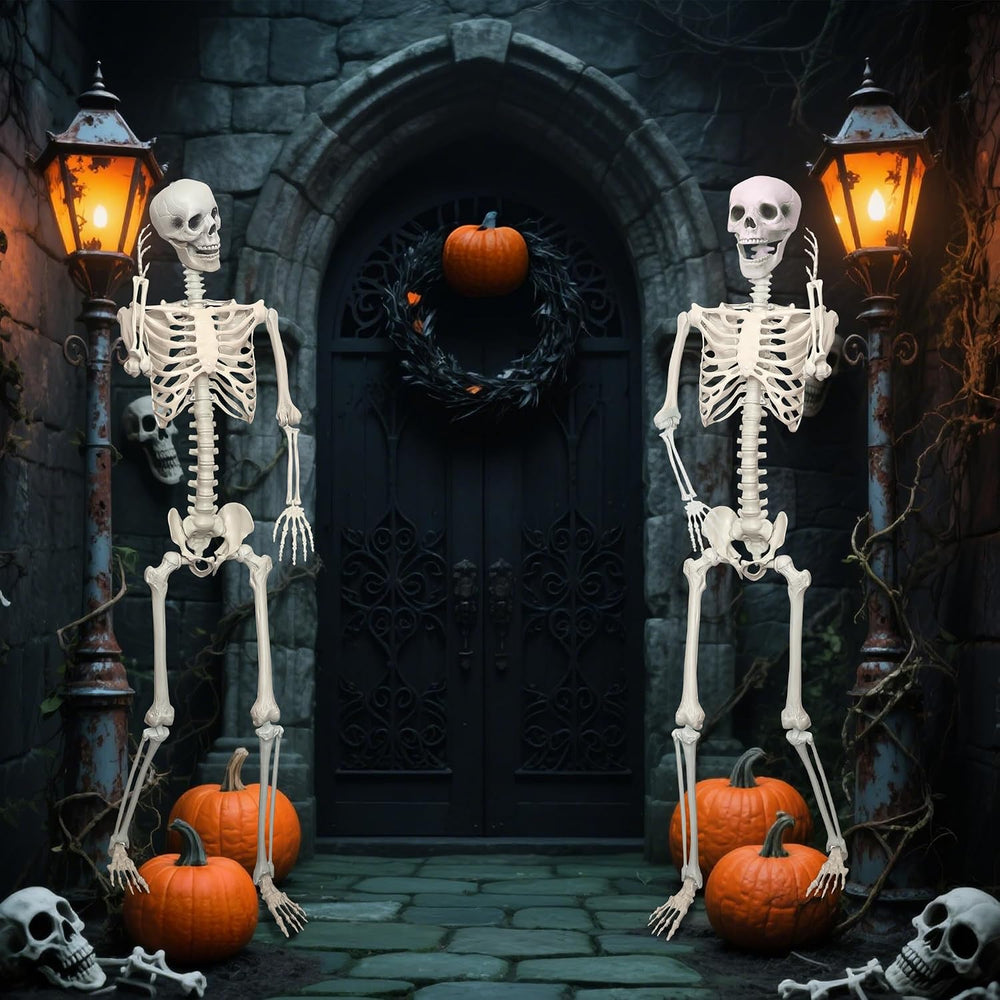 5.9Ft/180cm Giant Skeleton Poseable Skeleton Realistic Full Body Bones for Ha...