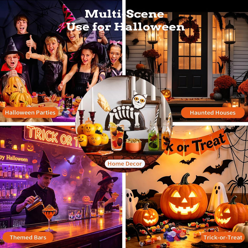 300 Pack Halloween Reusable Ice Cubes for Drinks and Parties, Pumpkin