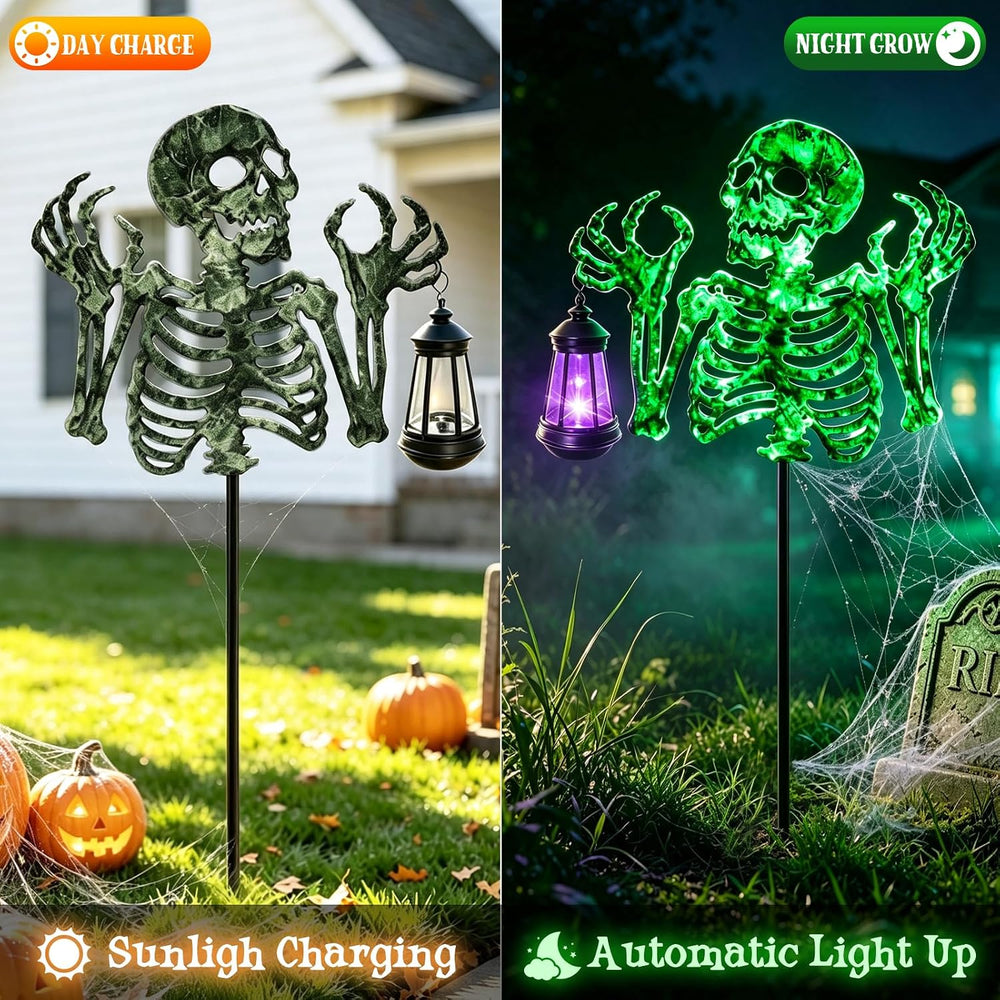 Halloween Decorations Outdoor Scary Skeleton Yard Stakes Solar Lights