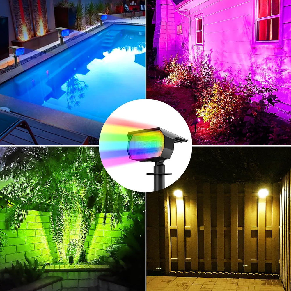 nipify Solar Spot Lights Outdoor Color Changing, Halloween RGB Spotlights