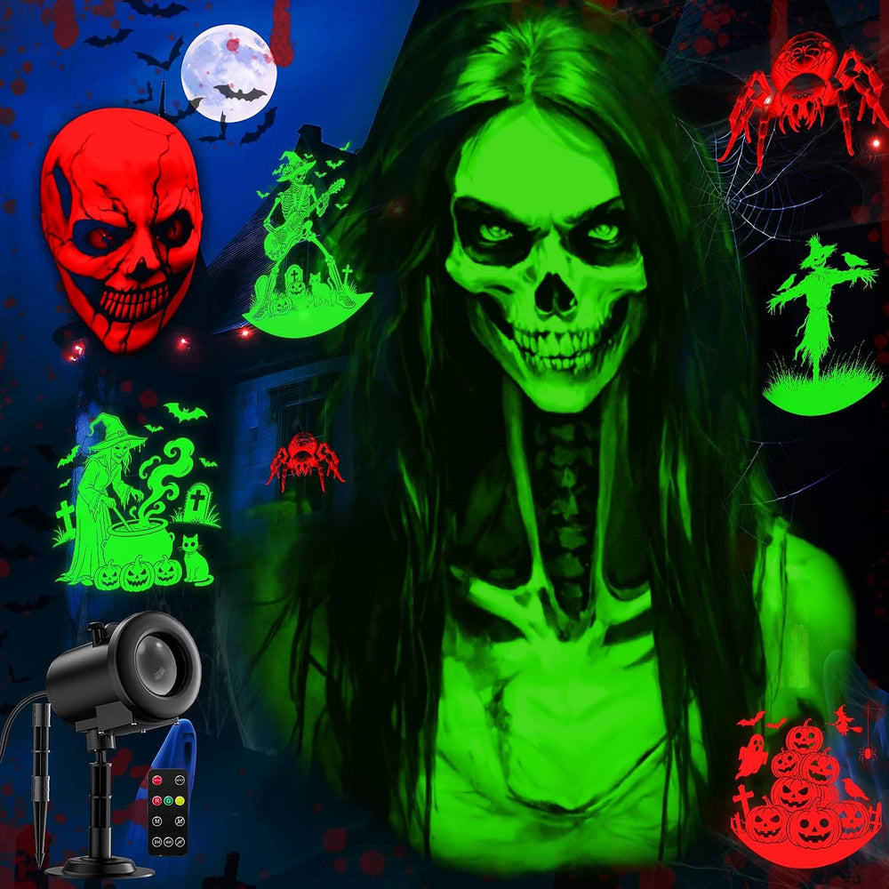 12 in 1 Halloween Projector Outdoor - 3D Dynamic Halloween Decorations,Cleare...