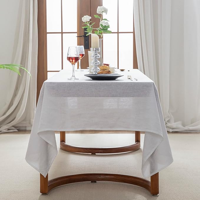 EVERLY 100% Pure Linen Rectangle Tablecloths 60x144Inches for Dining, Buffet ...