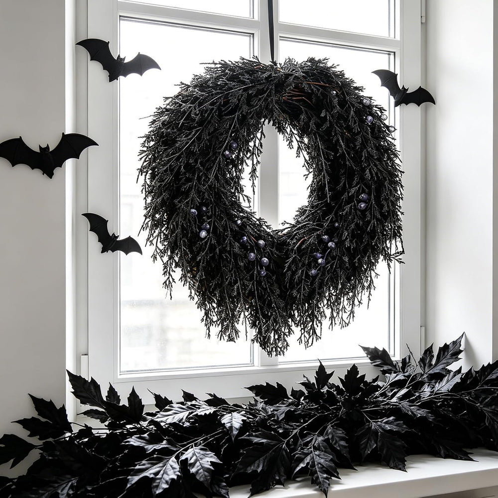 DN DECONATION Halloween Wreath for Front Door, Decorations for Outdoor