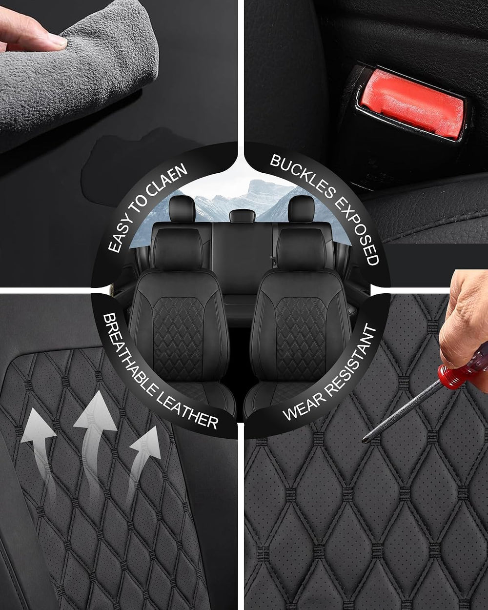 Umbrauto Seat Covers for Ford F150| Nappa Leather Pickup Truck Custom Fit Sea...