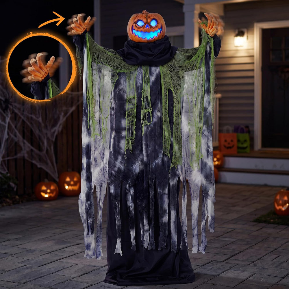JOYIN Halloween Decorations Outdoor Life Size Animatronics Ghost Pumpkin Deco...