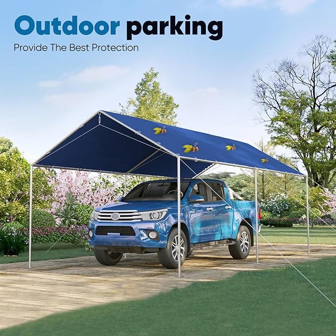 Quictent 10x20 ft Heavy Duty Car Canopy Galvanized Frame Carport Outdoor Party