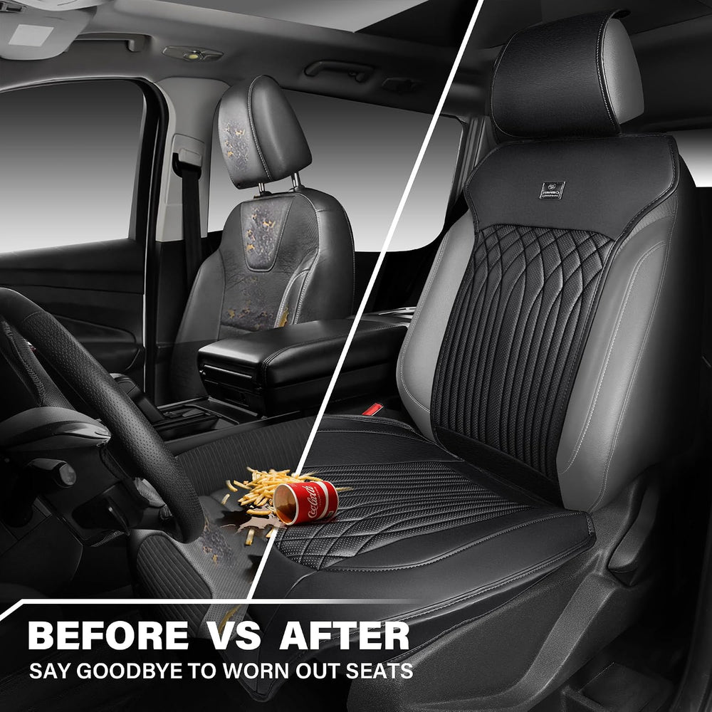 CAR PASS Car Seat Protector, Sideless Seat Covers for Cars, All Season Waterp...