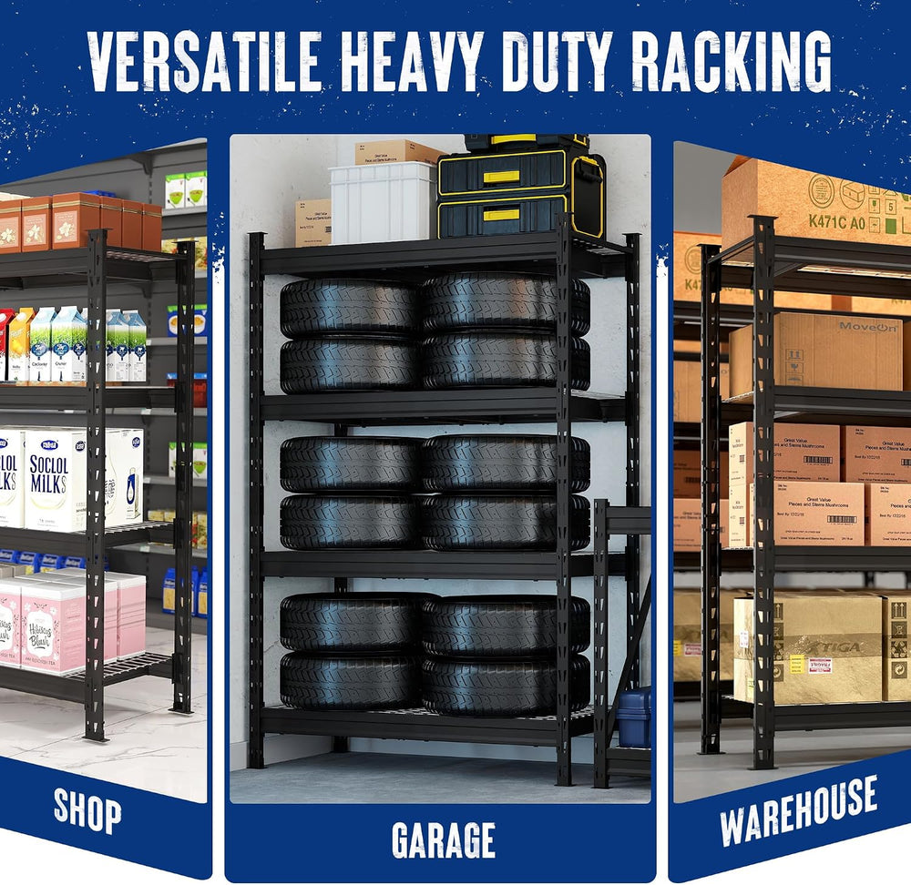 WORKPRO 77-Inch Garage Utility Shelving, 6400 lb Heavy-Duty Rack