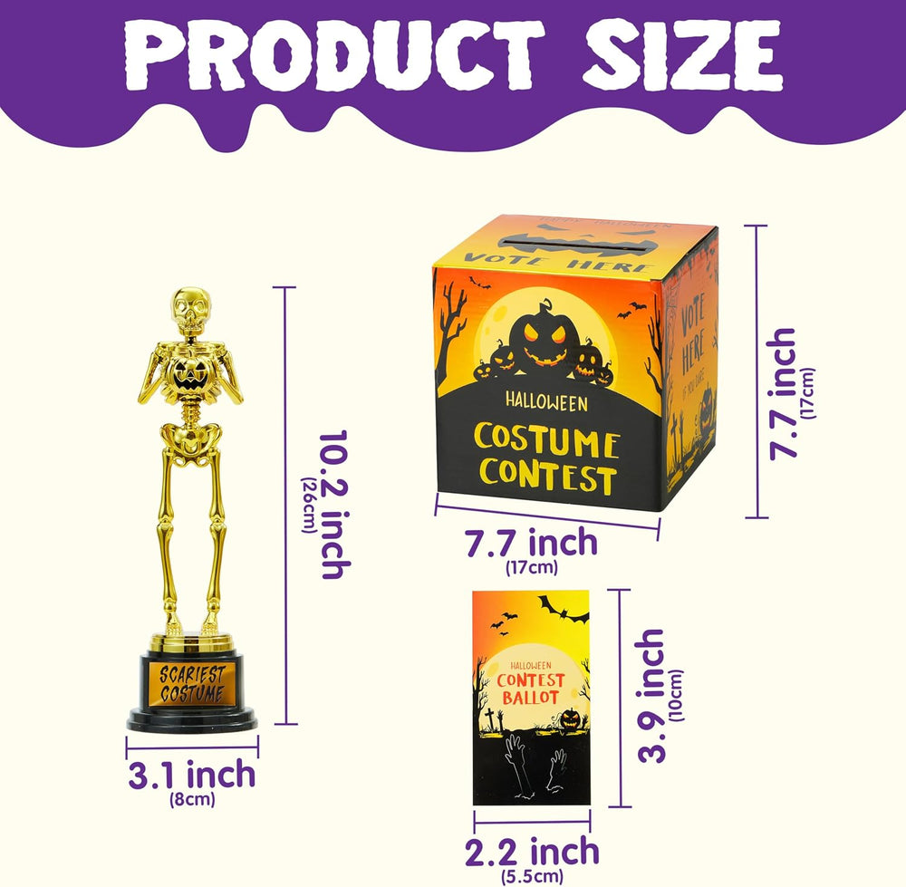 JOYIN Halloween Costume Contest Ballot Card Box, 4 PCS Trophy Awards Best Cos...