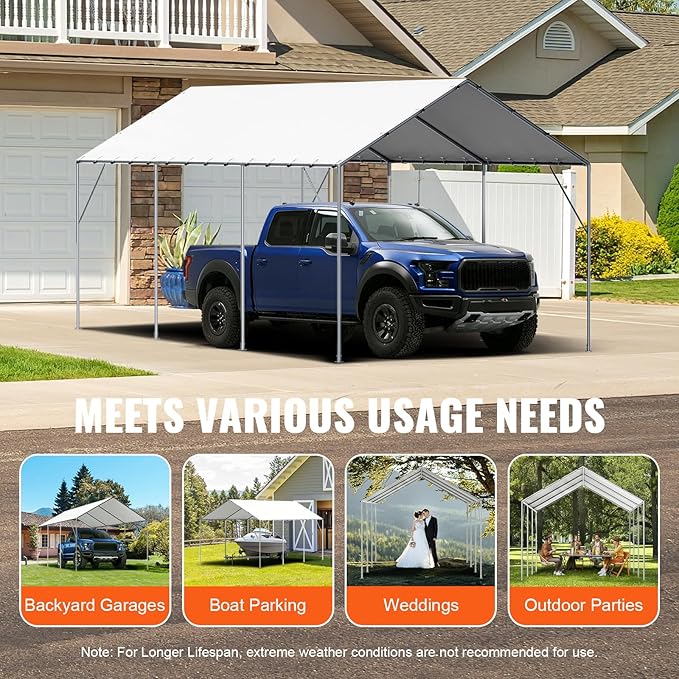 VEVOR 10x20' Canopy Replacement Cover Heavy Duty, Carport Garage Top Tent