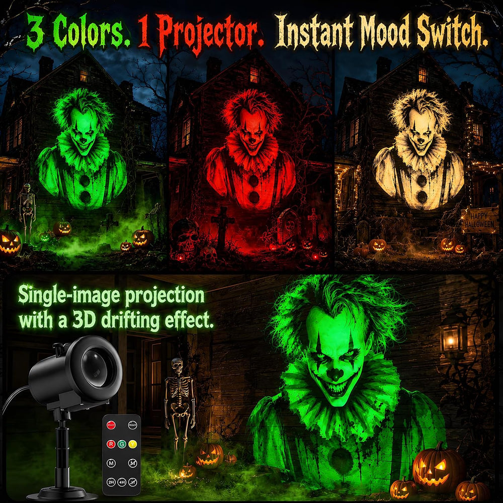 12-in-1 Halloween Projector Lights, Outdoor Dynamic Halloween Projector