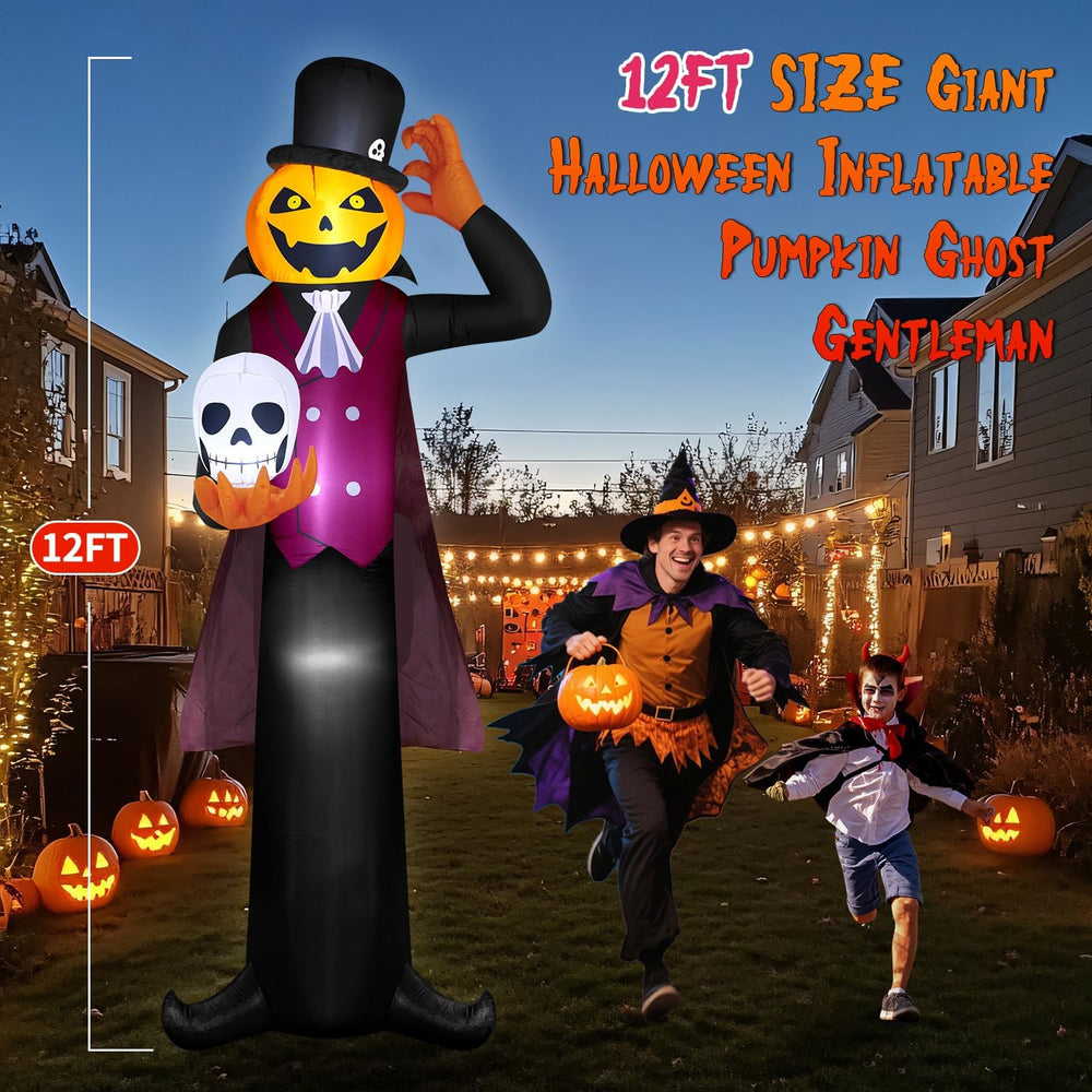 12FT Giant Halloween Inflatables Pumpkin Ghost Vampire, Halloween Decorations...