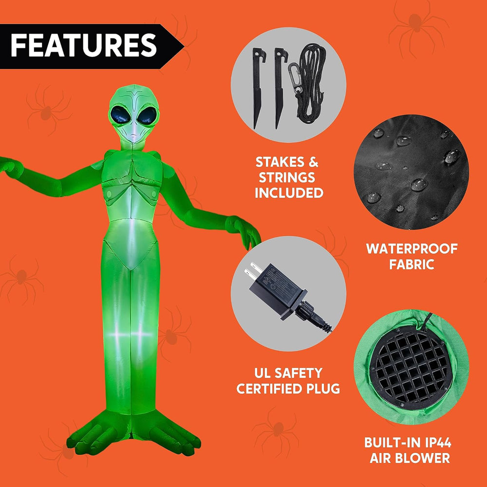 Joiedomi 9 FT Tall Halloween Inflatable Decoration Outside, Blow Up Alien Inf...