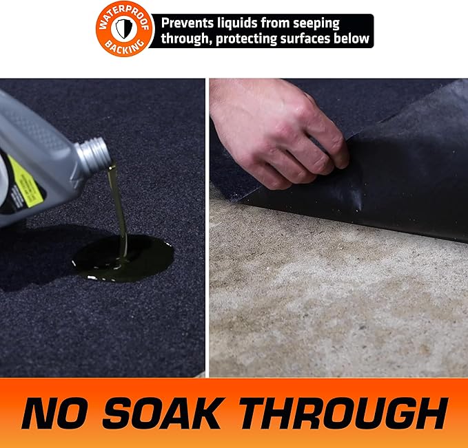 Armor All Premium Maintenance Mat Oil Spill Garage Floor Mat, Waterproof (2Pack)