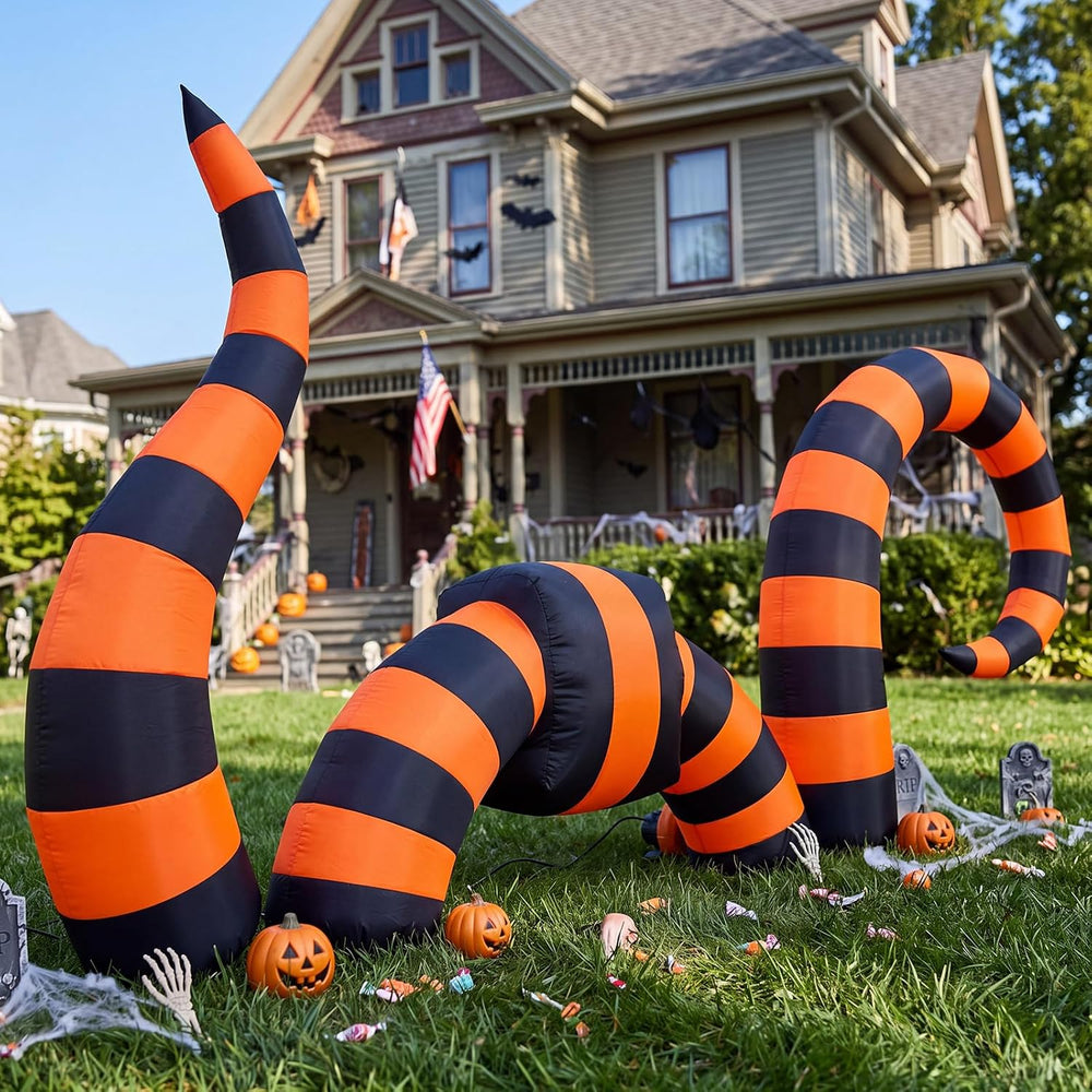 3 Pcs Halloween Inflatable Worm Yard Decoration with Built-in LED
