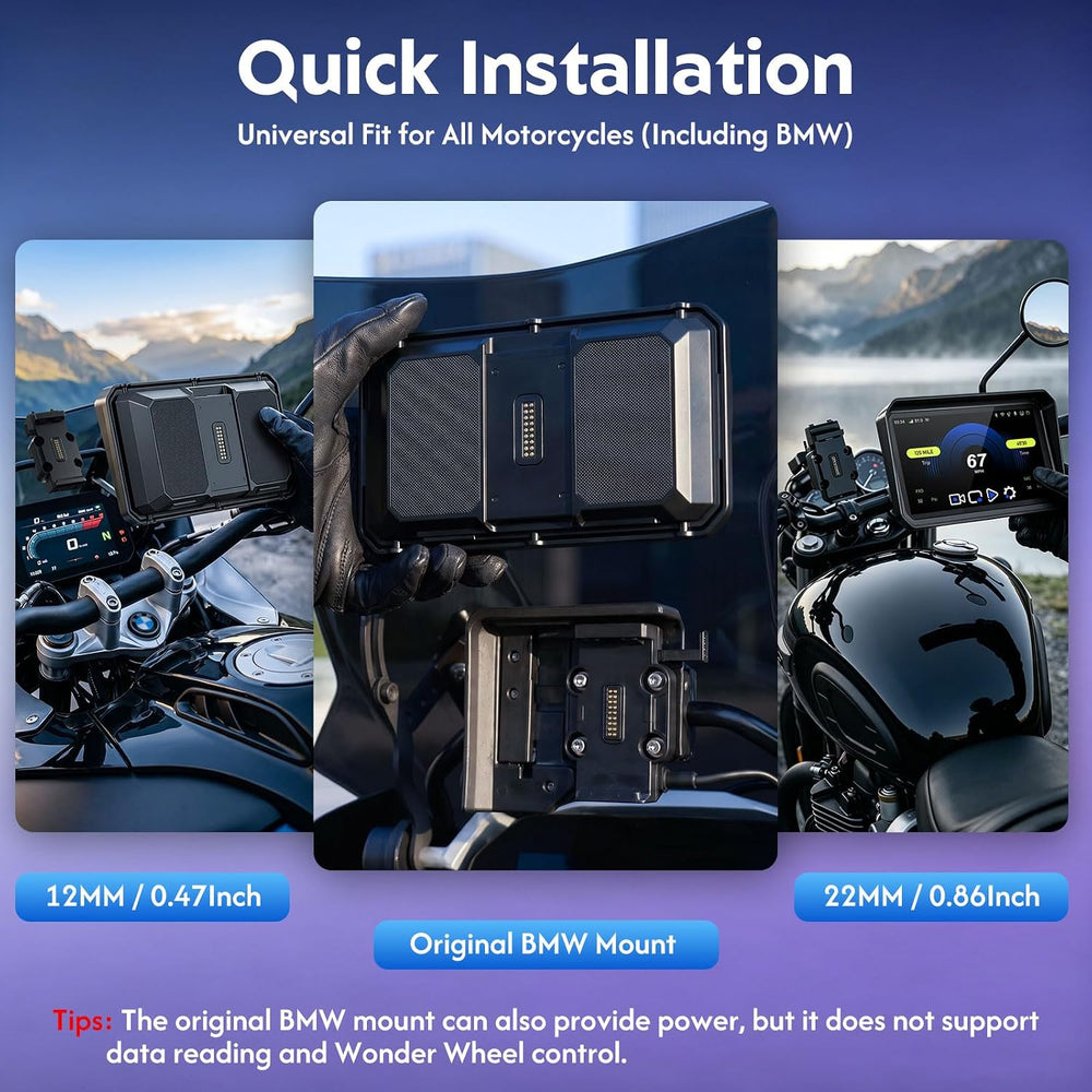 2026 LBW 6" Motorcycle CarPlay QLED Touchscreen (Includes 128G SD), with...