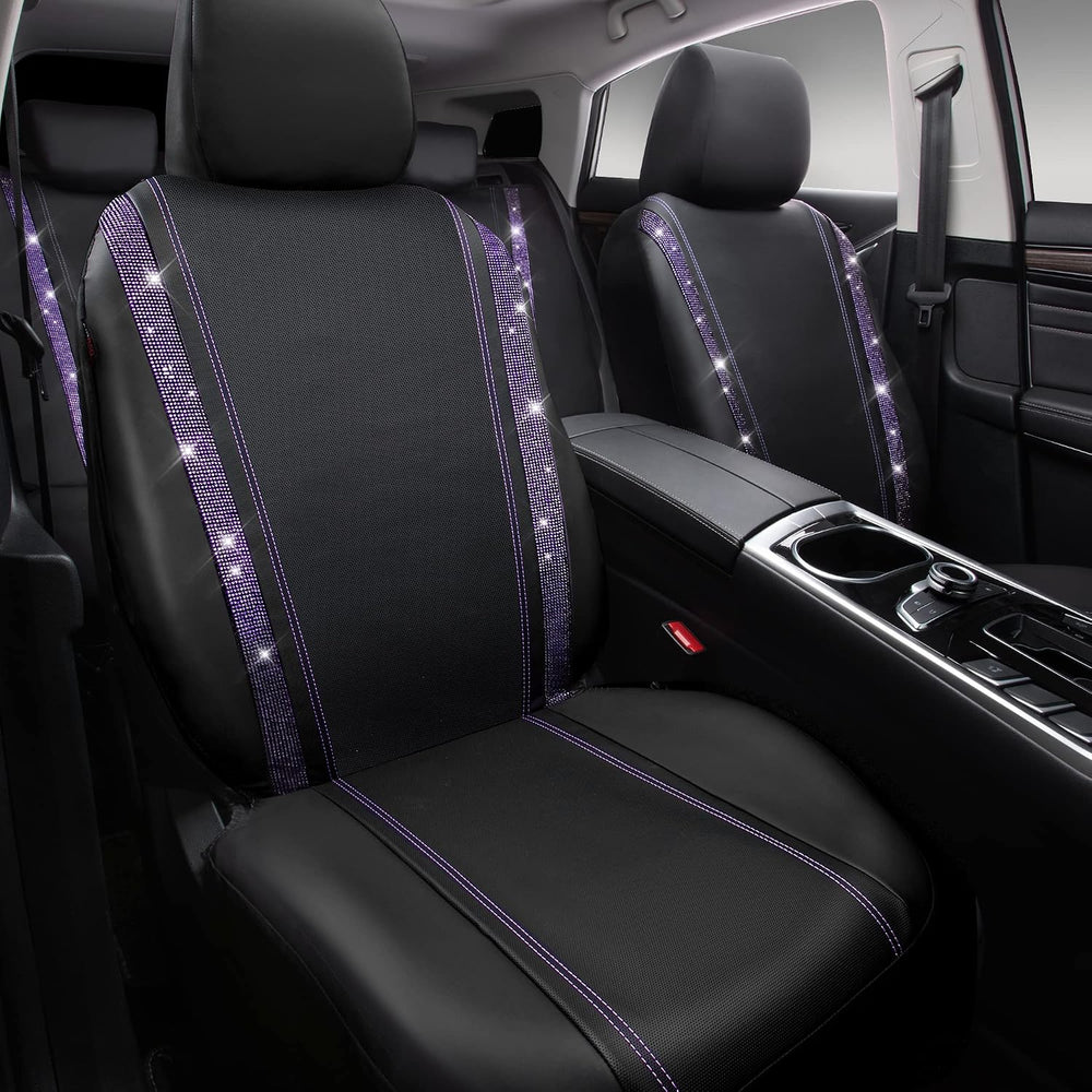 CAR PASS Bling Diamond Car Seat Covers Full Set,Shining Rhinestone Waterproof...