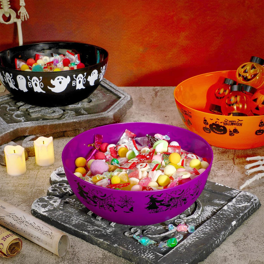 Funtery 6 Pcs Halloween Candy Bowl Bulk Trick or Treat Paty Serving Bowls