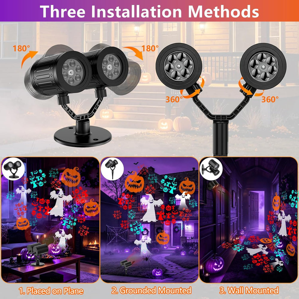 Halloween Projector Lights Outdoor Dynamic Halloween Decorations with Timer