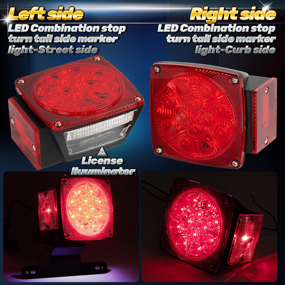 Full Set LED Trailer Light Kit Waterproof IP68 SAE/DOT Compliant