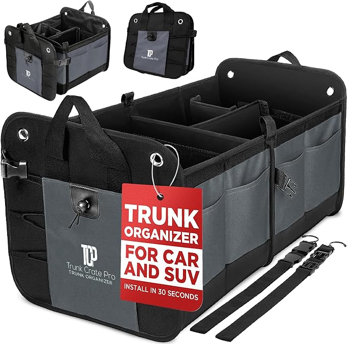 TRUNKCRATEPRO Trunk Organizer For Car, Truck | Premium Adjustable Multi