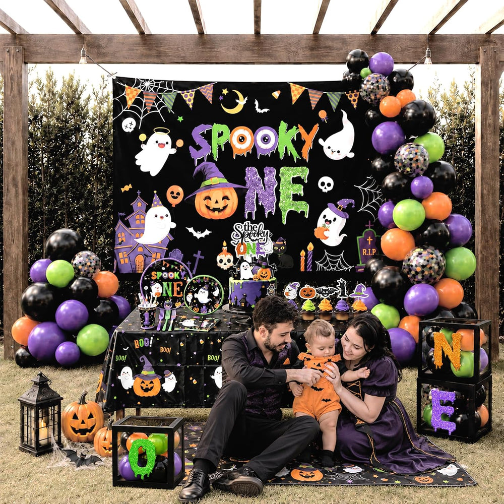 Halloween Spooky One Party Decorations Black Purple Halloween 1st Birthday