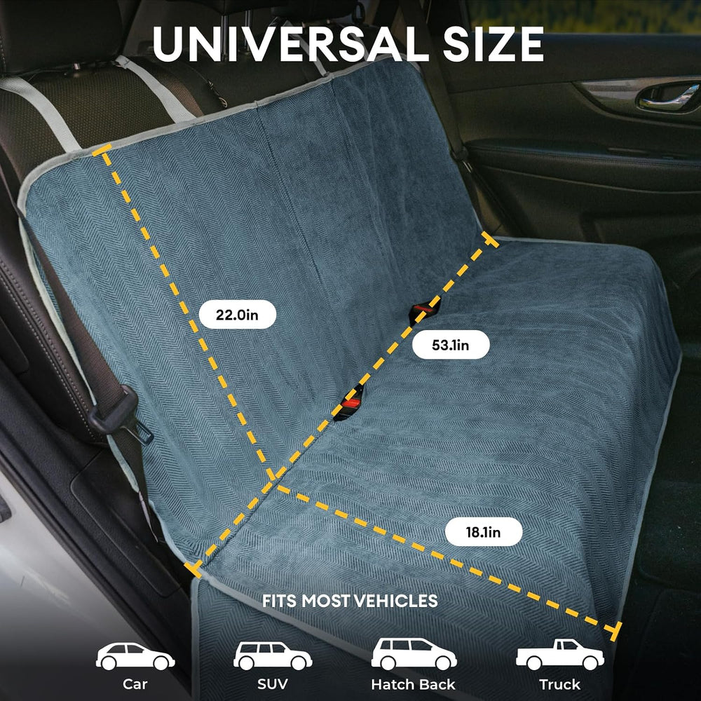 FUNNY FUZZY Dog Car Seat Cover for Back Seat, Back Seat Pet Cover for Dogs Wa...