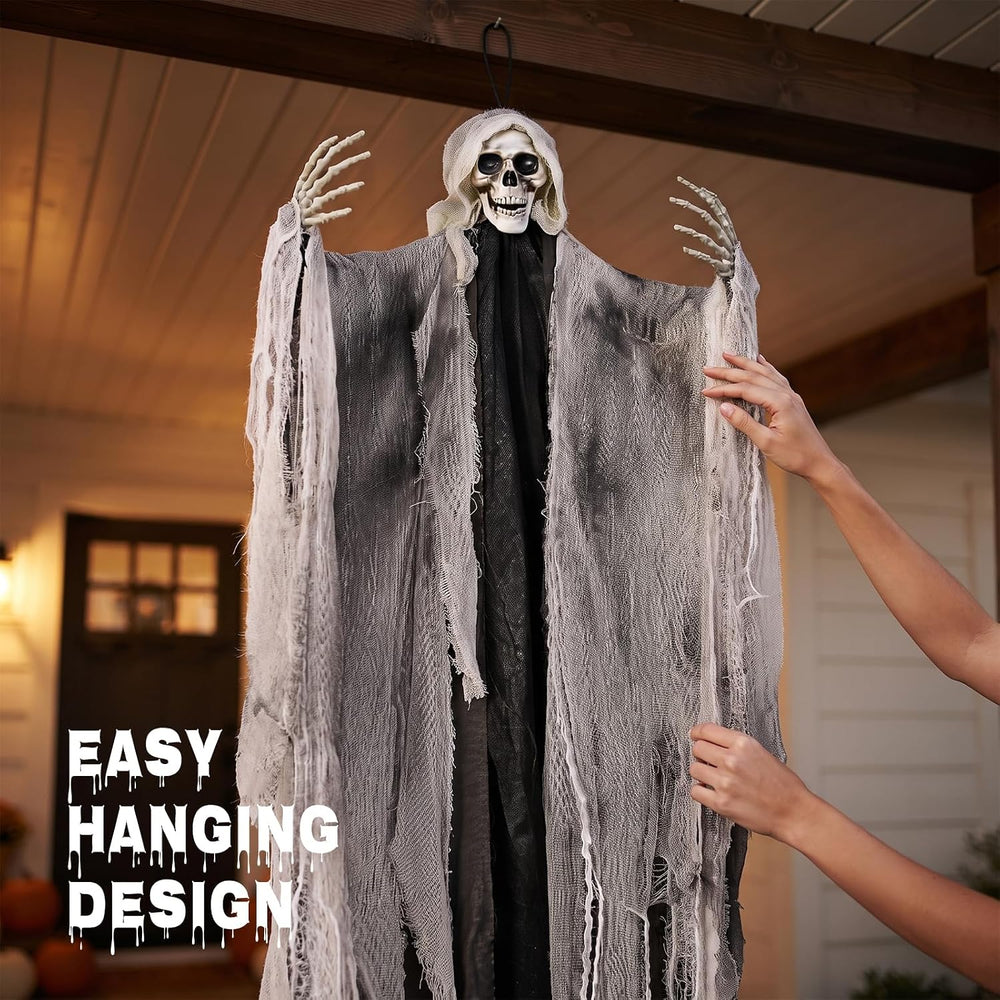 3PCS Hanging Halloween Skeleton Ghosts Decorations for Outdoor Indoor