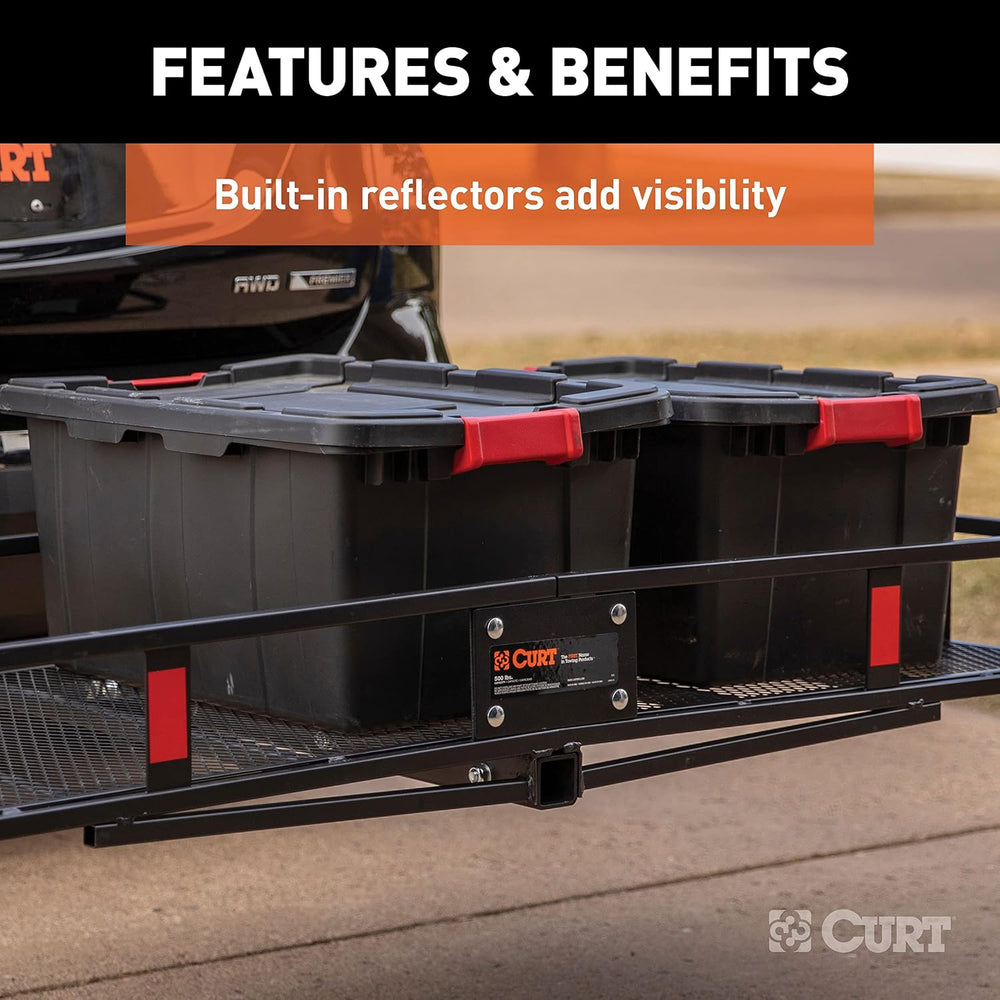 CURT 18153 Cargo Basket Hitch Trailer Hitch Cargo Carrier, 500 lbs. Capacity,...