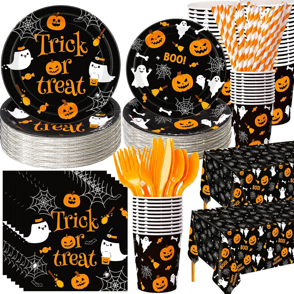 Ceenna Halloween Trick or Treat Party Supply Decoration for 50, Orange