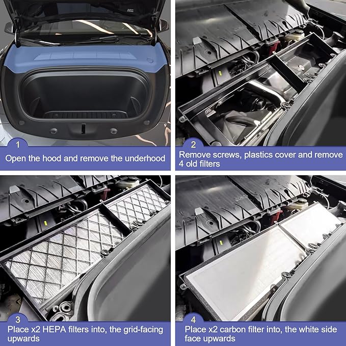 Tesla Model Y Intake Cabin Air Filter HEPA (4PCS)