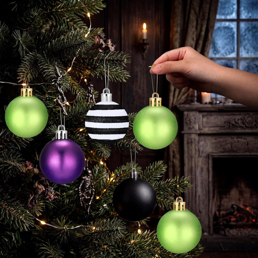 Civaner 24 Pcs Halloween Ball Ornaments 2.36 Inch Halloween Tree Decoration