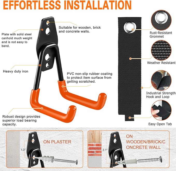 26 Pack Garage Hooks Heavy Duty Utility Steel