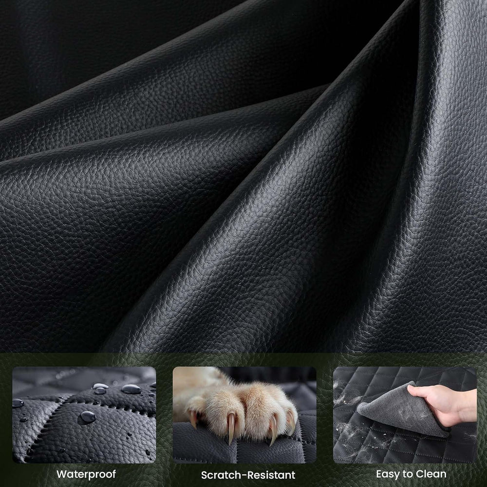 Dog Car Seat Cover for Back Seat, Waterproof Leather Fabric Back Seat Extende...