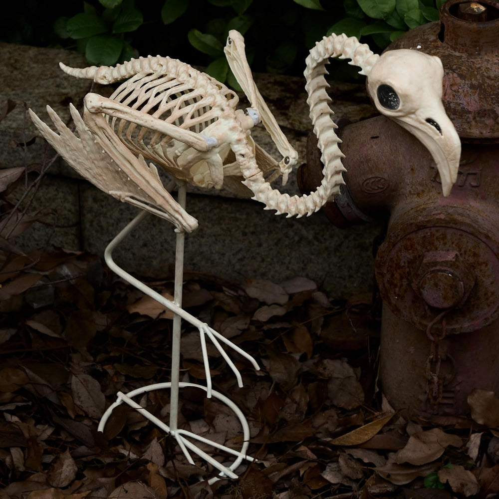 JOYIN Flamingo Skeleton Halloween Decorations 27.6 Inch Tall Spooky Flamingo ...