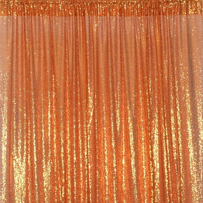 Poise3EHome 6FT x 8FT Orange Sequin Photography Backdrop Curtain for Hallowee...