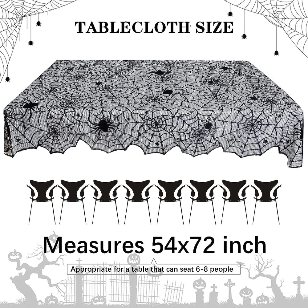 Halloween Lace Tablecloths Black Table Cloths Spiderweb Table Fabrics Decor