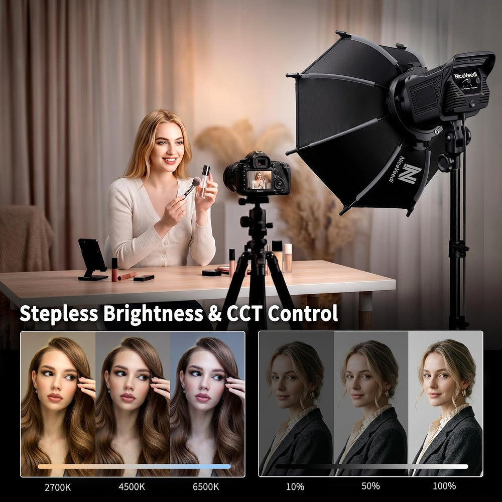 Niceveedi Softbox Lighting Kit, 2700-6500K LED Photography Lighting with 16.5...