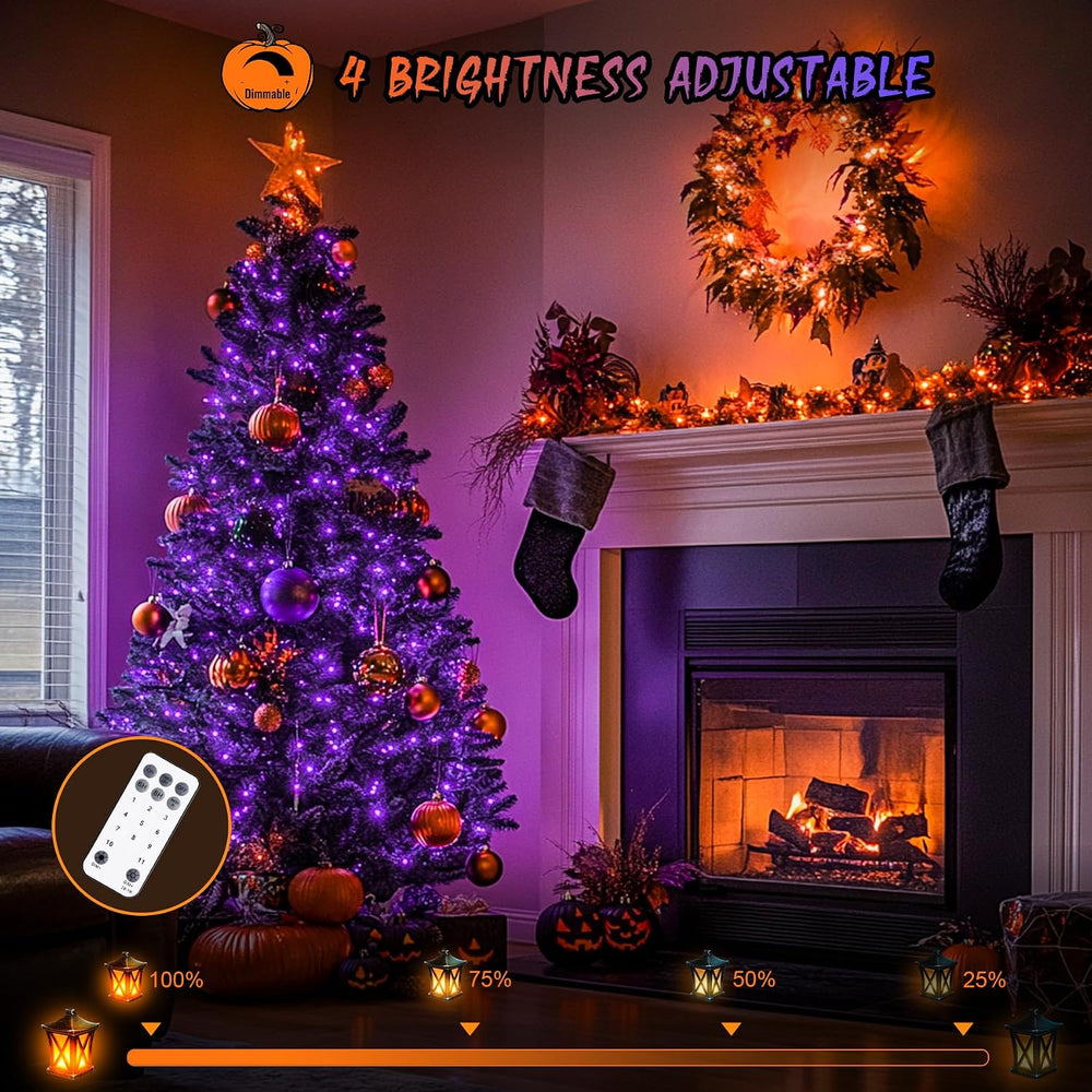 JMEXSUSS 168ft 600 LED Halloween Decor Lights Outdoor Clear Wire