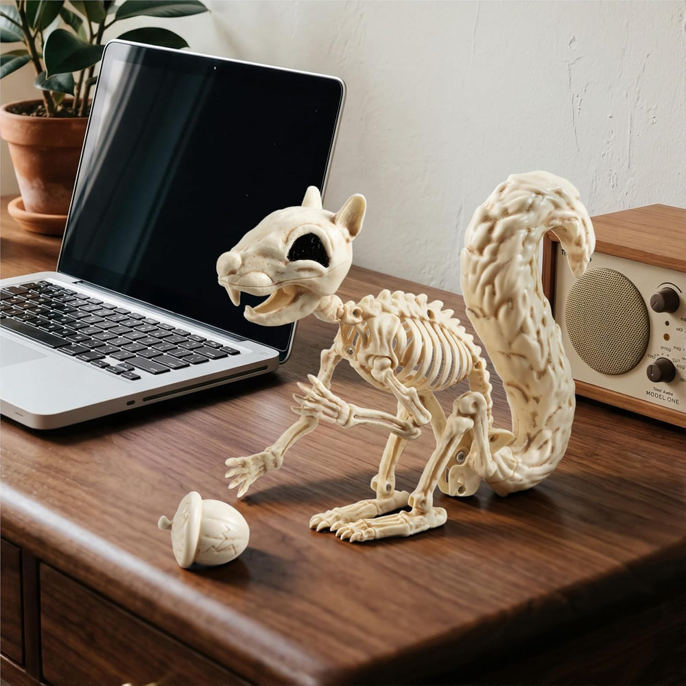 JOYIN Squirrel Skeleton Halloween Decoration 9.1 Inch Animal Posable Skeleton...