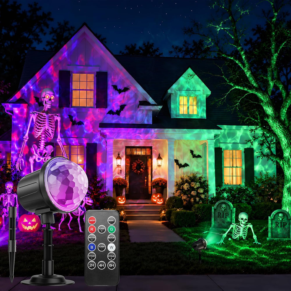 Halloween Christmas Projector Lights Outdoor, Ultra Bright RGBW 15 Dynamic Wa...