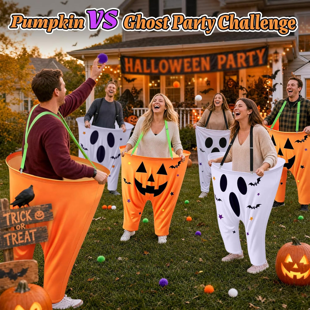 Halloween Party Games, Pumpkin vs Ghost Catch Toss Game for Adults