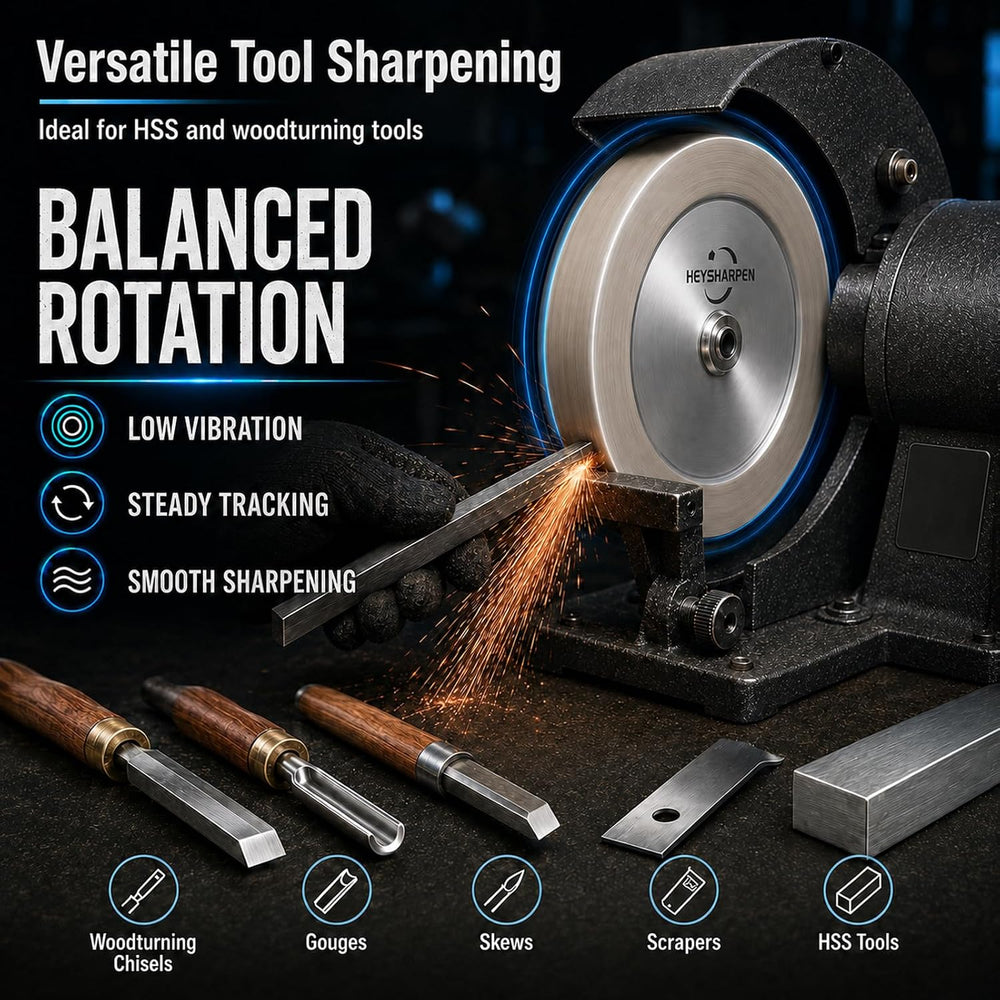 Mega Square 6 Inch CBN Grinding Wheel, 1/2" Arbor, 1.5" Wide, 180 Grit