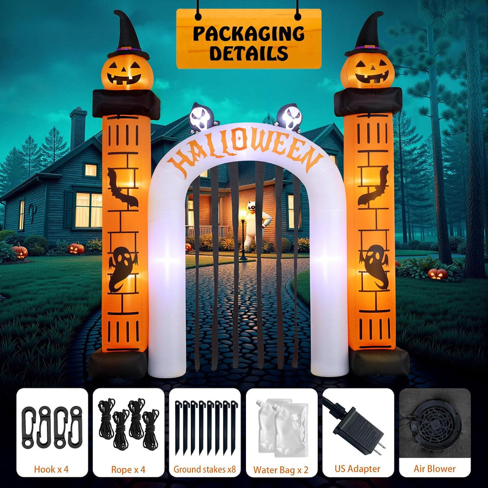 11 FT(H) x 10 FT(L) Giant Halloween Inflatables Pumpkin Archway