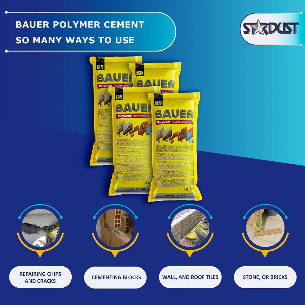 Bauer Instant Polymer Cement 4-Pack - Ready-to-Use Alternative to Mortar &...