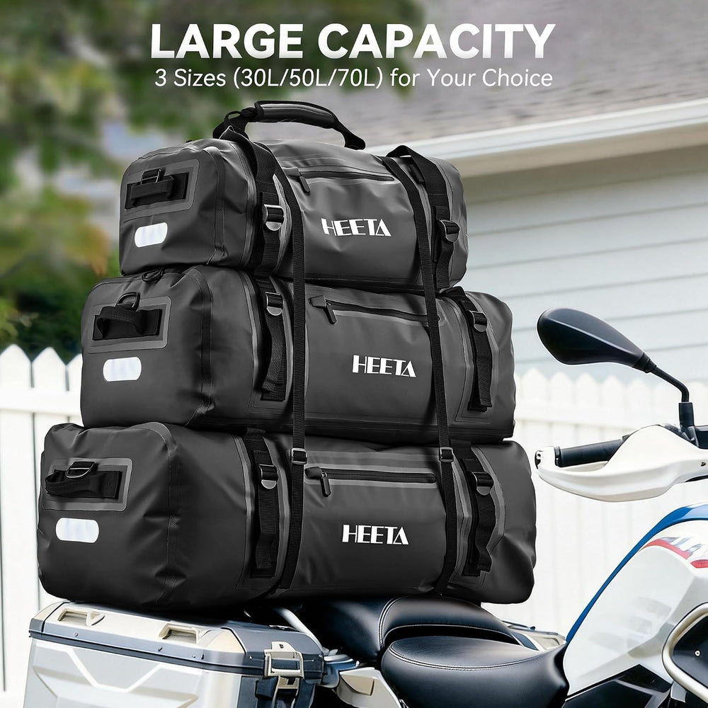 HEETA Waterproof Motorcycle Dry Bag, Waterproof Duffel Luggage Travel Bags wi...