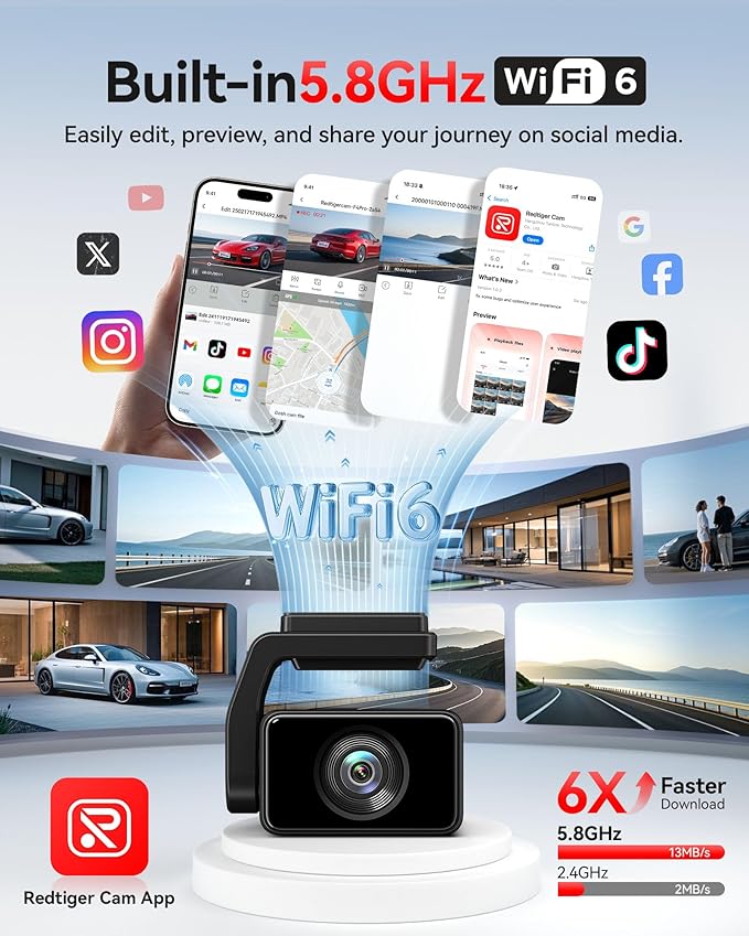 REDTIGER F4 Pro 4K Dash Cam Front and Rear, STARVIS 2 Sensor, 128GB Card