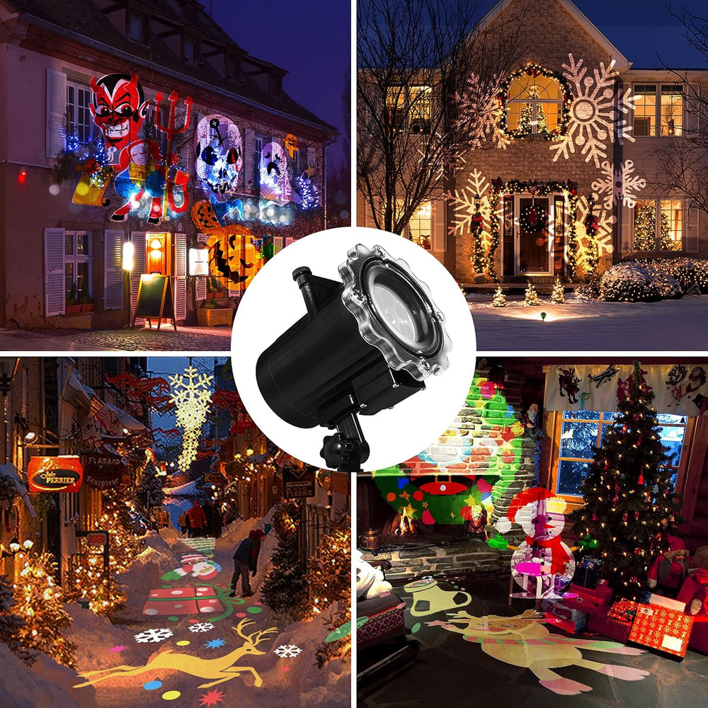 Halloween Projector Lights Outdoor, Year Round 10 Festival Theme 16 Slides Ho...